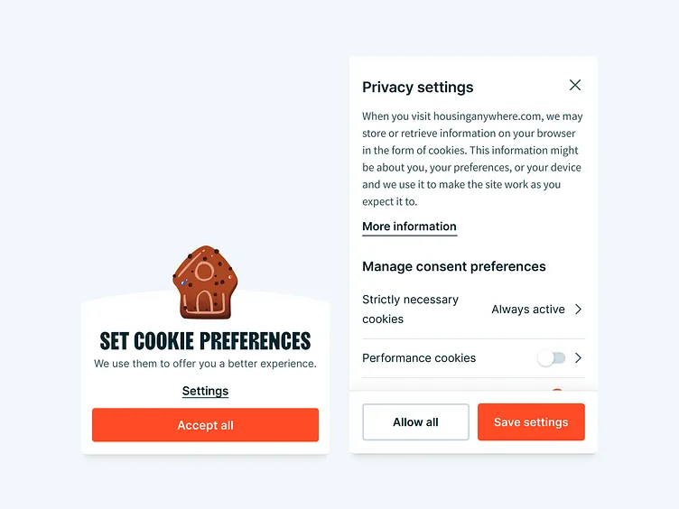 Cookies Preferences Pop Up