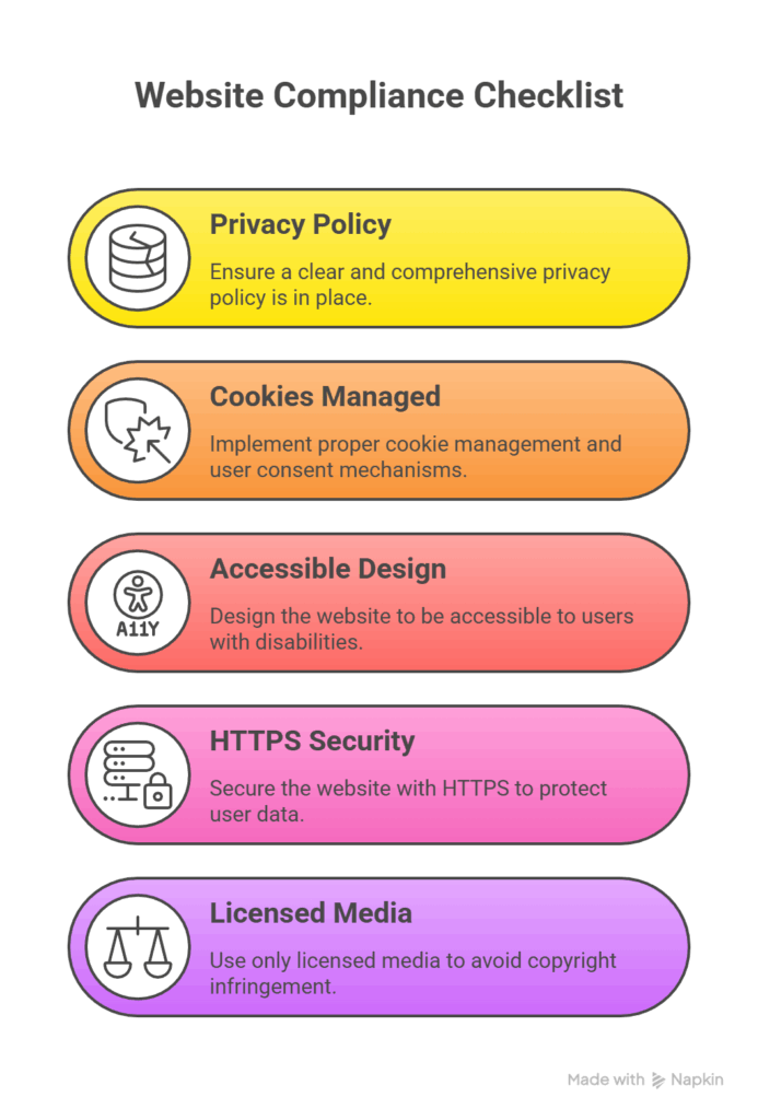 Create a website compliance checklist for every client project