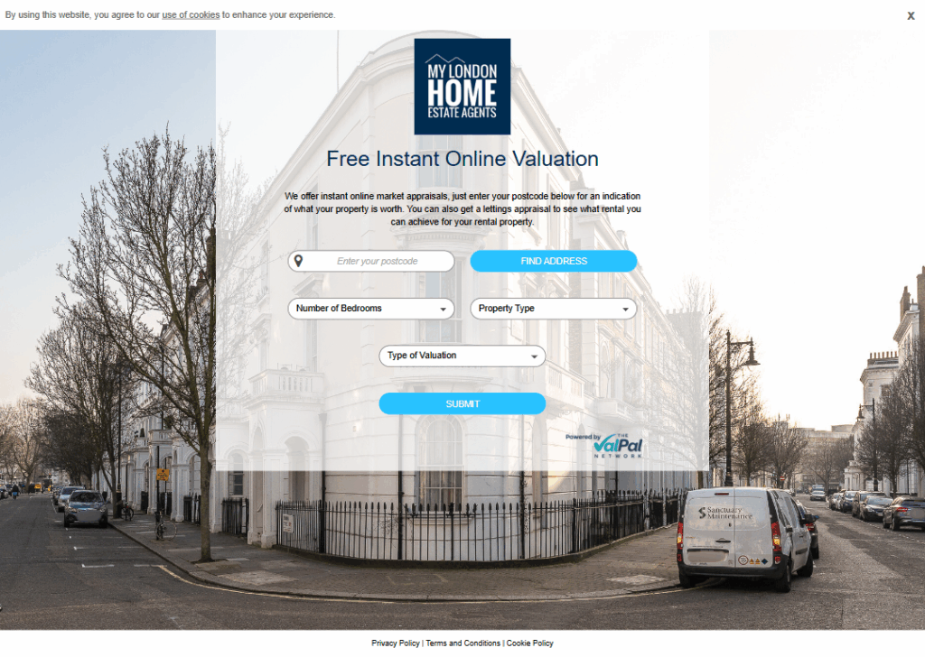 MyLondonHome – Instant valuation page