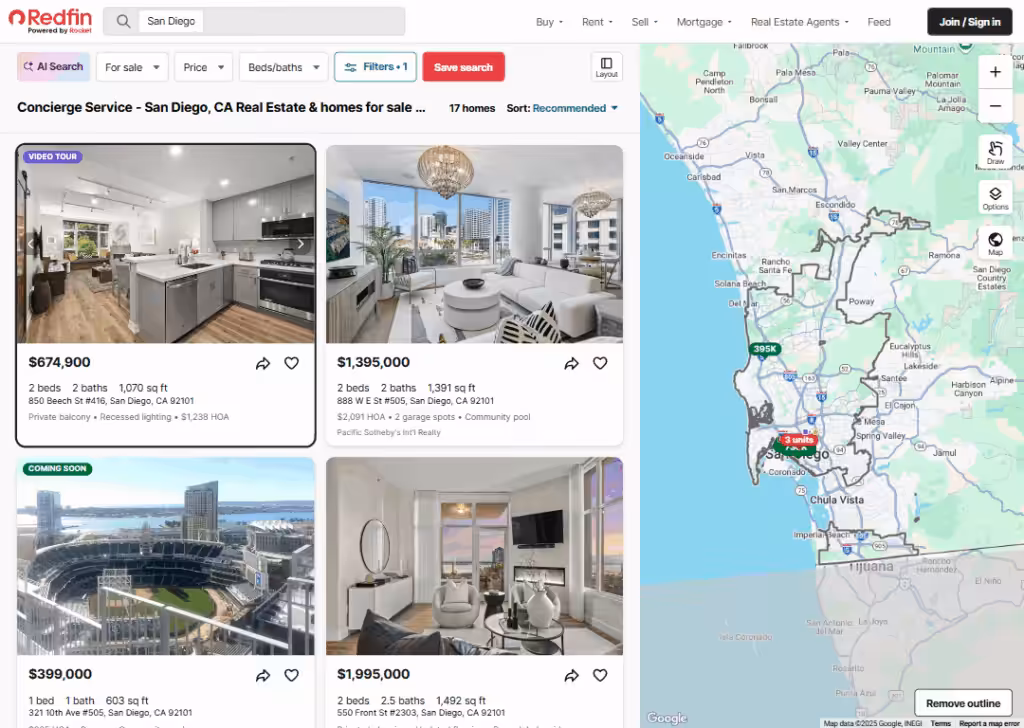 Redfin – Concierge service landing page