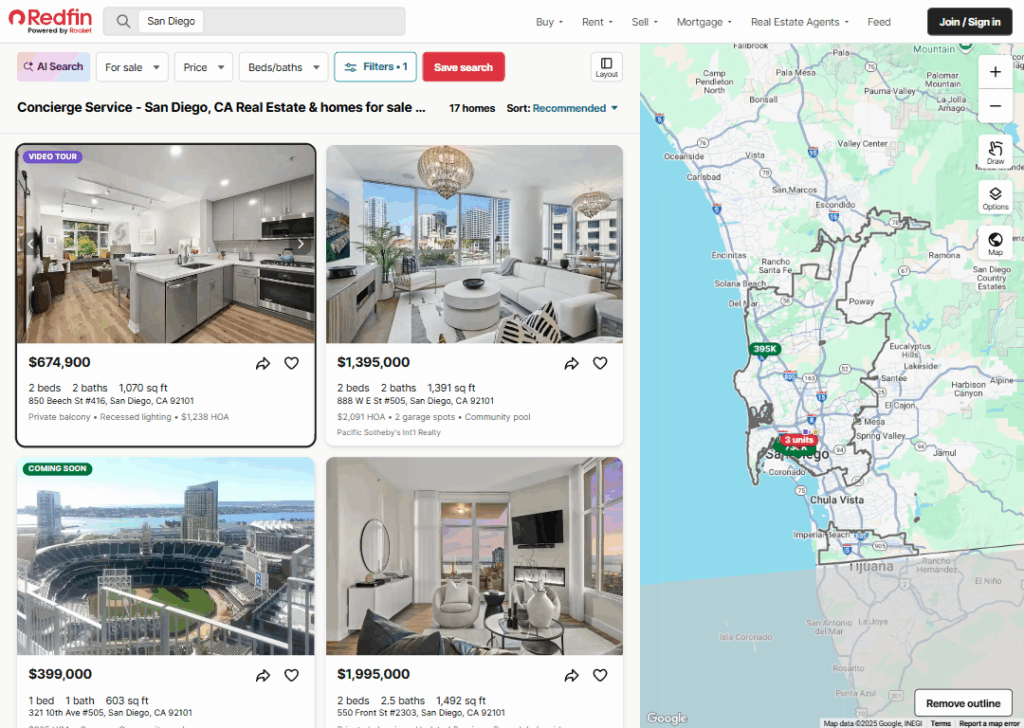 Redfin – Concierge service landing page