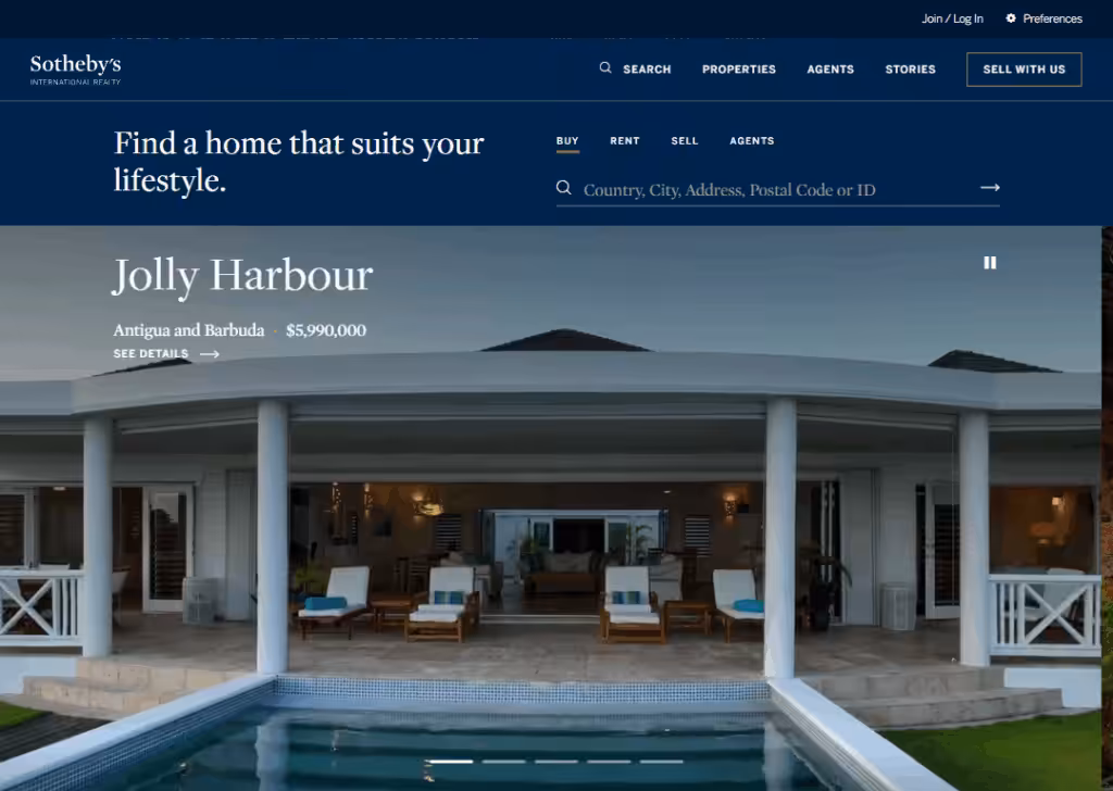 Sotheby’s International Realty – Local/niche landing page