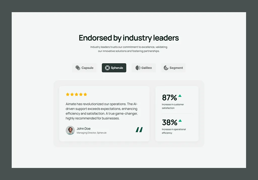 Testimonials Section UI Design