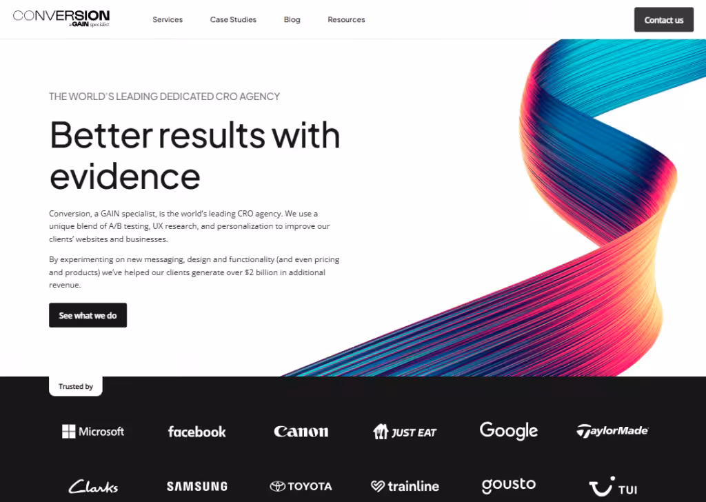 9 Best UX design agencies for digital products 8 conversion-homepage