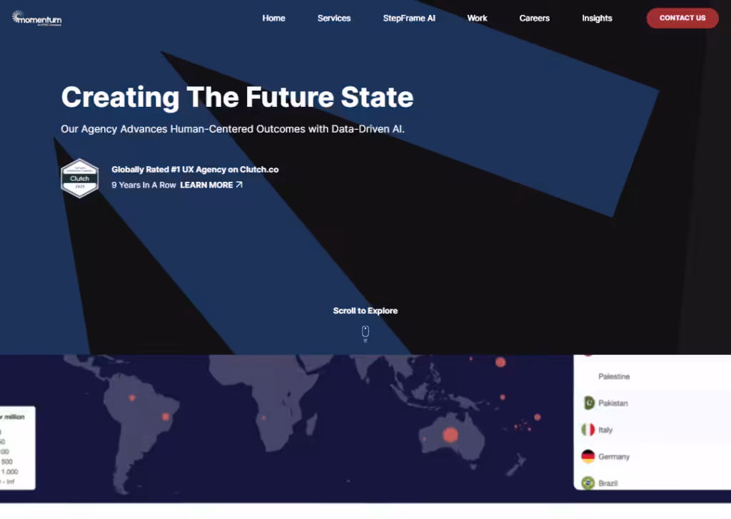 9 Best UX design agencies for digital products 9 momentum-homepage