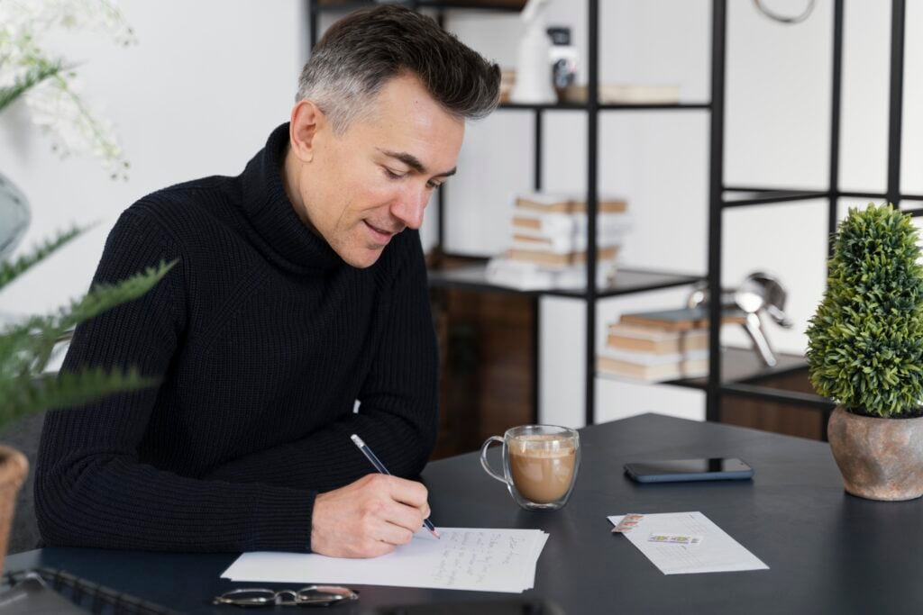 portrait-man-writing-letter