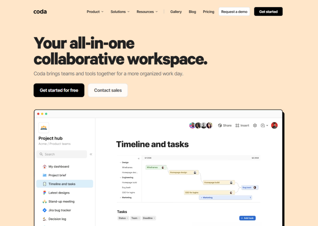 15 Best B2B Landing Page Examples to Boost Conversions 3 coda-landing-page