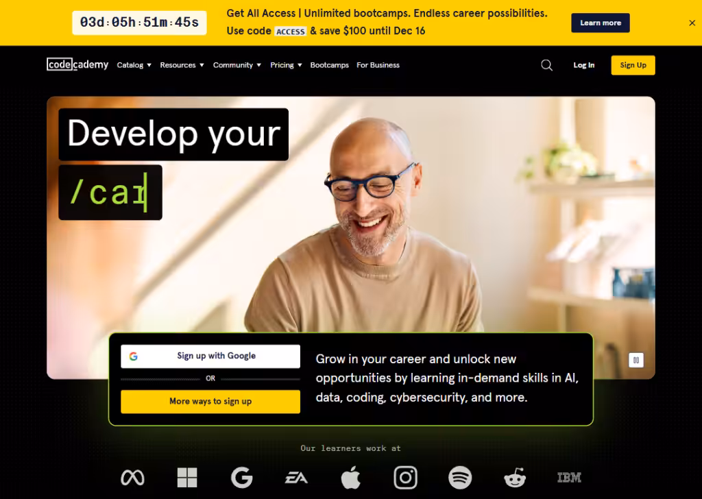 codeacademy-landing-page