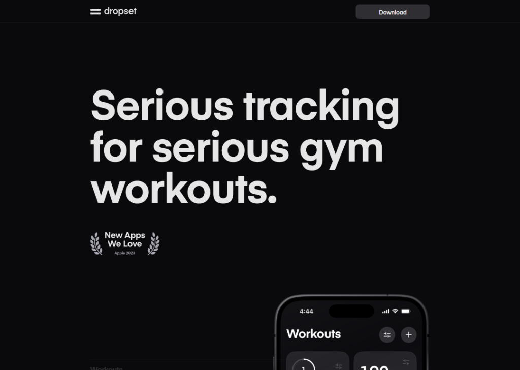 17 Mobile App Landing Page Examples for High App Installs 3 dropset-landing-page
