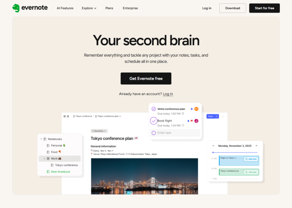 17 Mobile App Landing Page Examples for High App Installs 10 evernote-landing-page