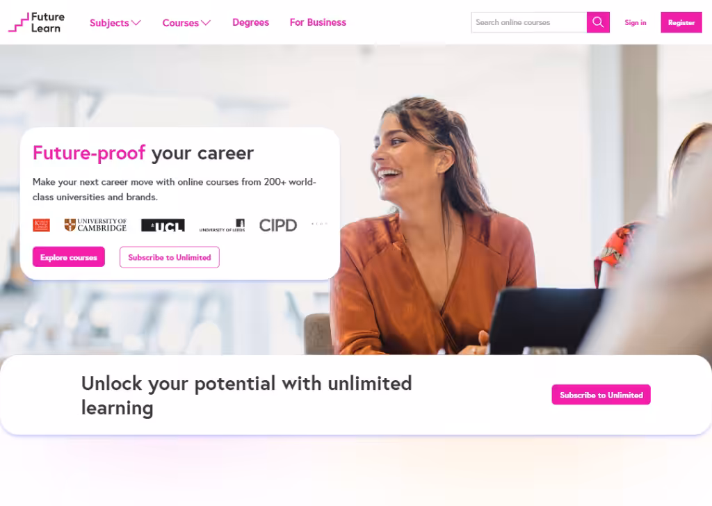 future-learn-landing-page