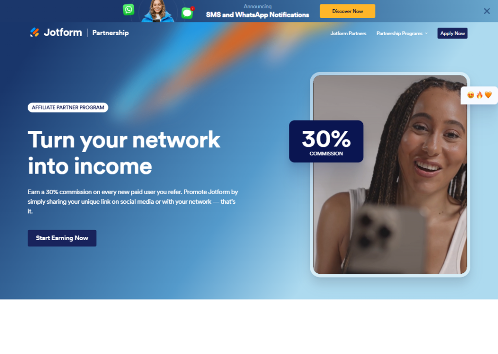20 Affiliate Landing Page Examples for Fast Sign-Ups 15 jotform-affiliates-landing-page