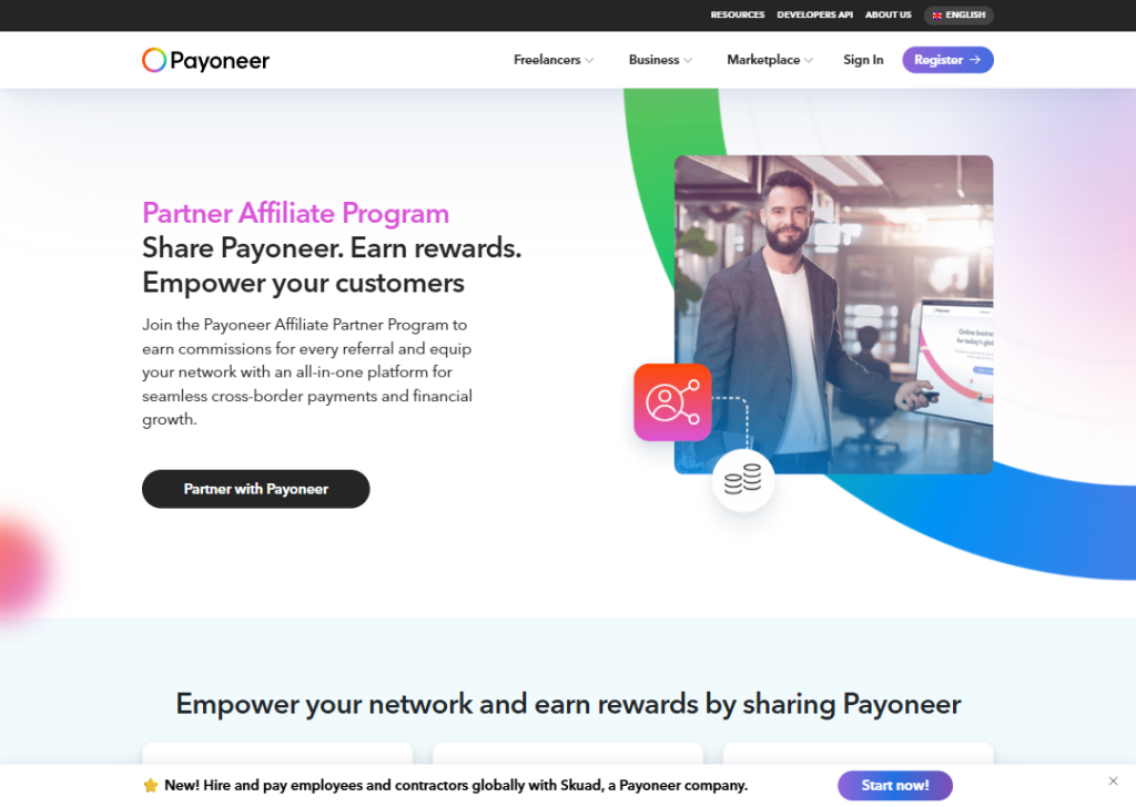 20 Affiliate Landing Page Examples for Fast Sign-Ups 13 payoneer-affiliates-landing-page
