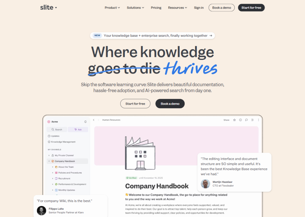 15 Best B2B Landing Page Examples to Boost Conversions 12 slite-landing-page
