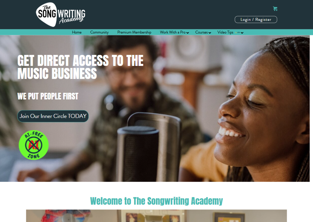 17 Online Course Landing Page Examples to Boost Sign-Ups 13 the-songwriting-academy-landing-page