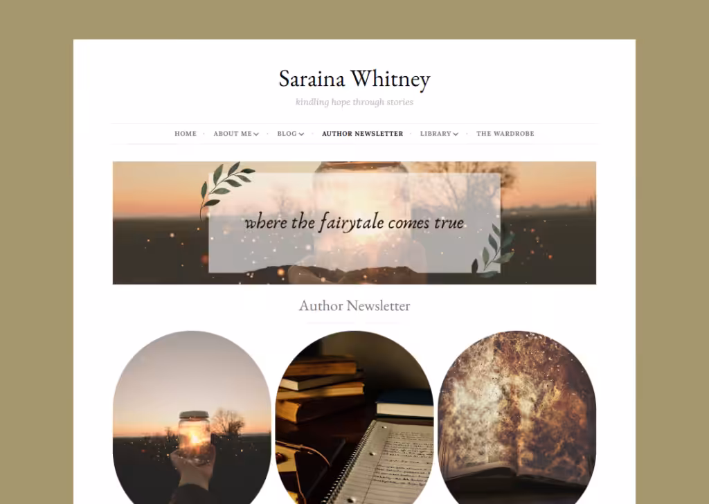 17 Newsletter landing page examples for higher signups 13 cozy-bookish-newsletter-landing-page