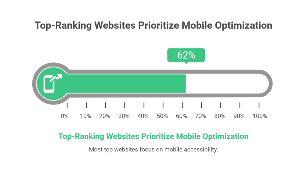 62% of top-ranking websites actively prioritize mobile optimization