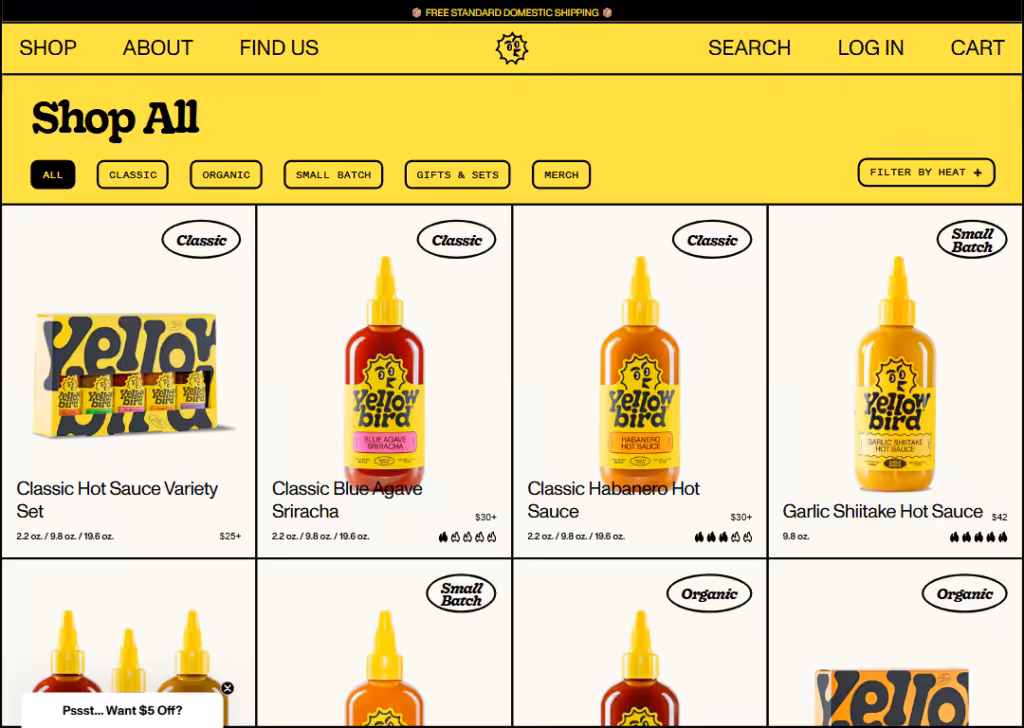 12 Website layout examples used by top websites 5 Card layout - Yellowbird foods