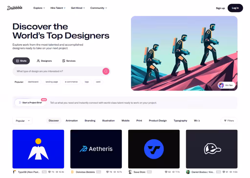 12 Website layout examples used by top websites 8 Gallery layout - Dribbble