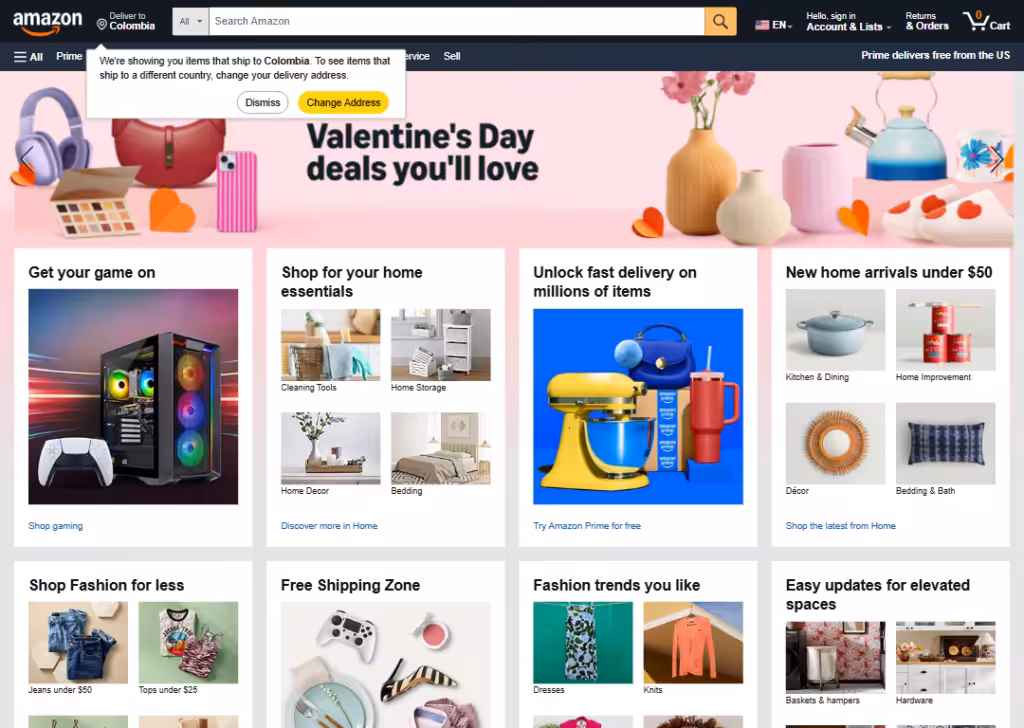 12 Website layout examples used by top websites 2 Grid layout - Amazon