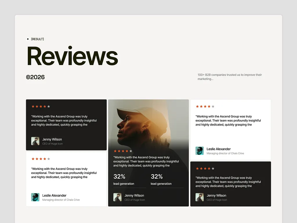 Reviews & Social Proof Section