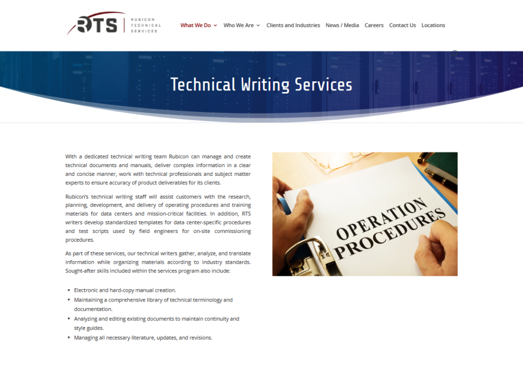 Rubicon Technical Services website