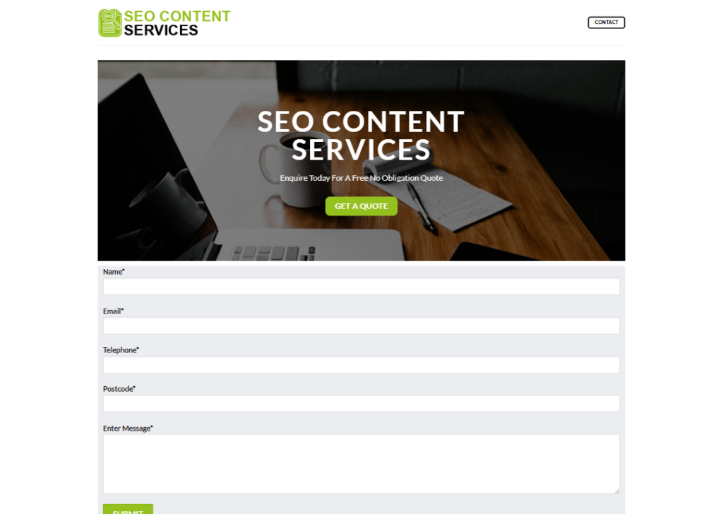 SEO Content Services website