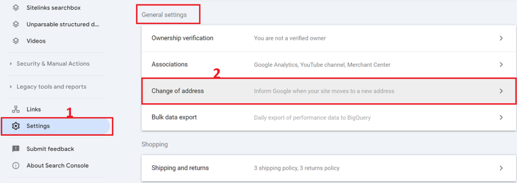 Use the change of address tool (for domain migrations)