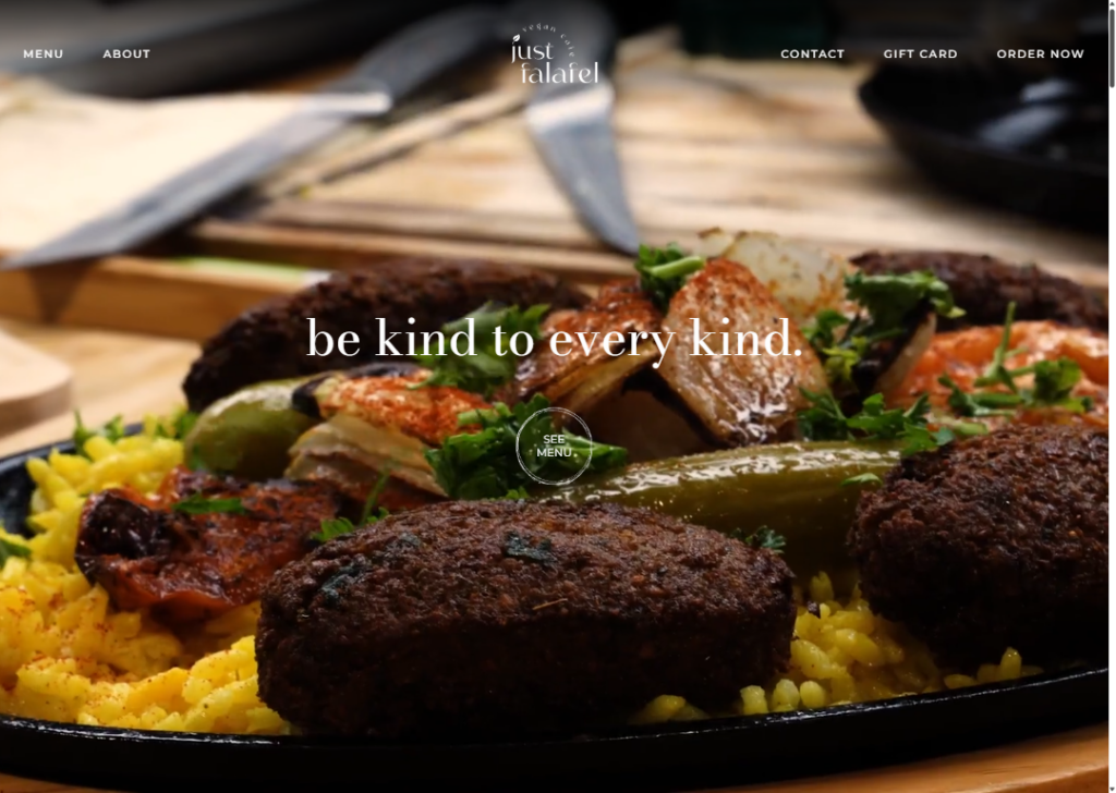 Just Falafel Vegan Cafe website