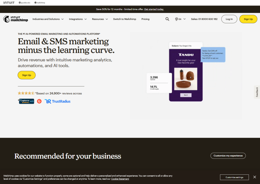 Mailchimp website