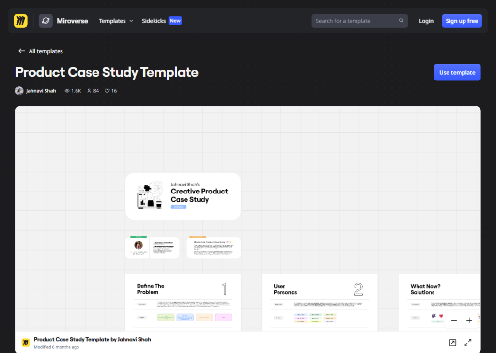Product case study template (Miro)