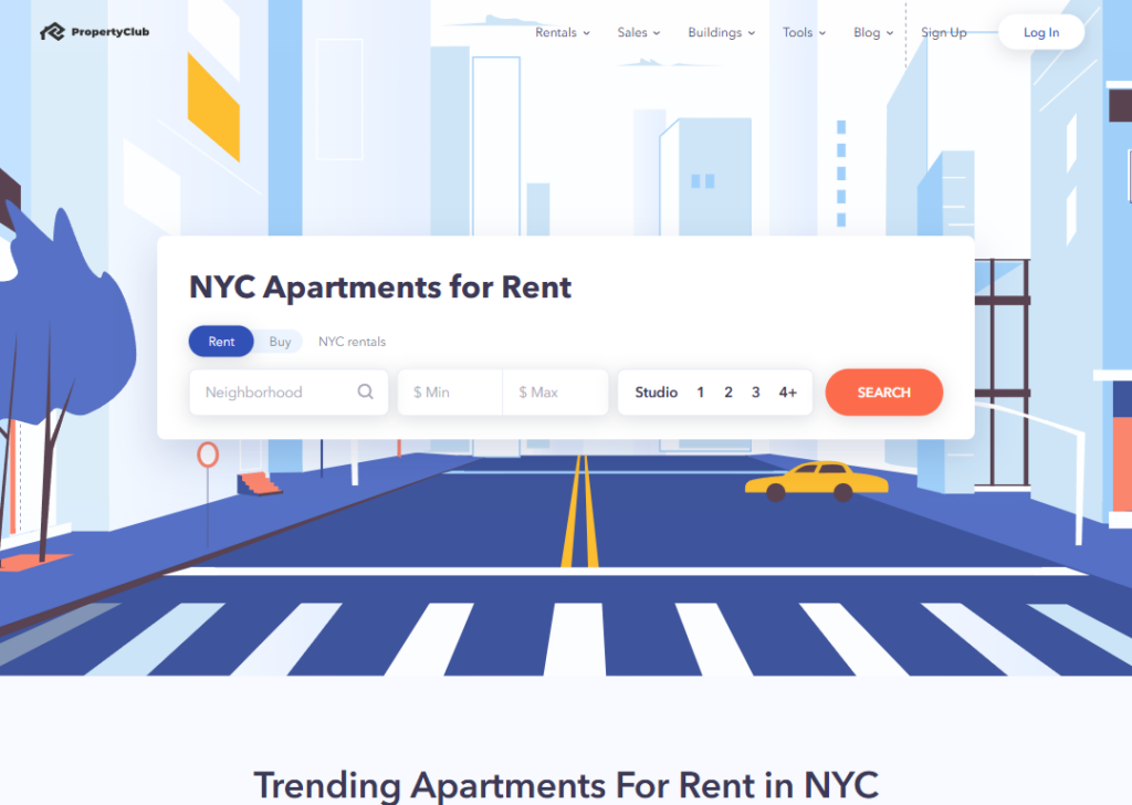 PropertyClub NYC website